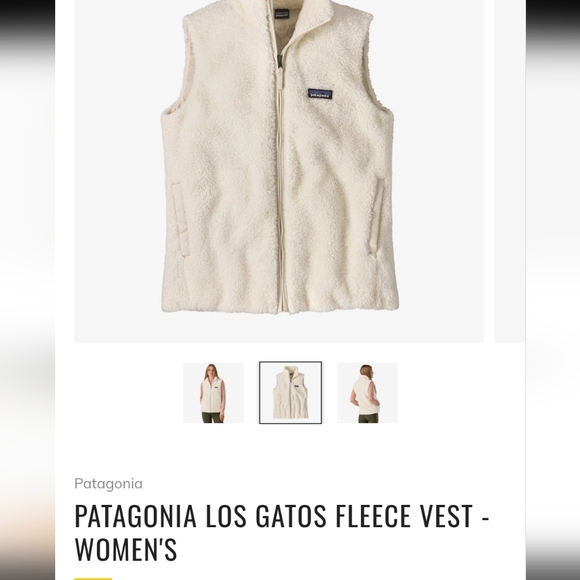 Patagonia Los Gatos Fleece Vest White Sherpa Full Zip Size M - Picture 13 of 14